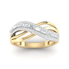 18K Gold Aura Knot Ring with Diamonds