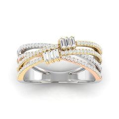 18K Gold Amore Knot Ring with Diamonds