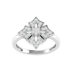 18K Gold Regal Petal Ring with Diamonds